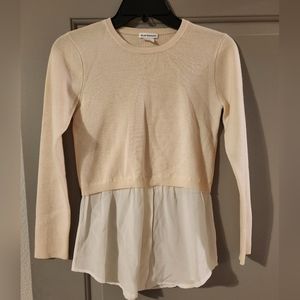 Club Monaco crop cashmere sweater (bottom half is blouse)